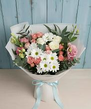 Букет цветов из:  Розы, Лизиантусы и Хризантемы #REPLACE_PRED# Опарино