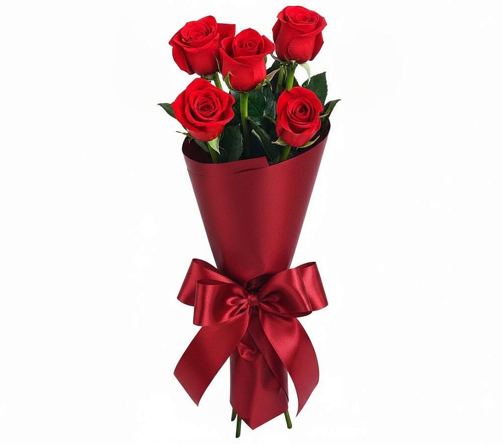 Букет 5 Красных роз Эдлесс Лав в Опарино