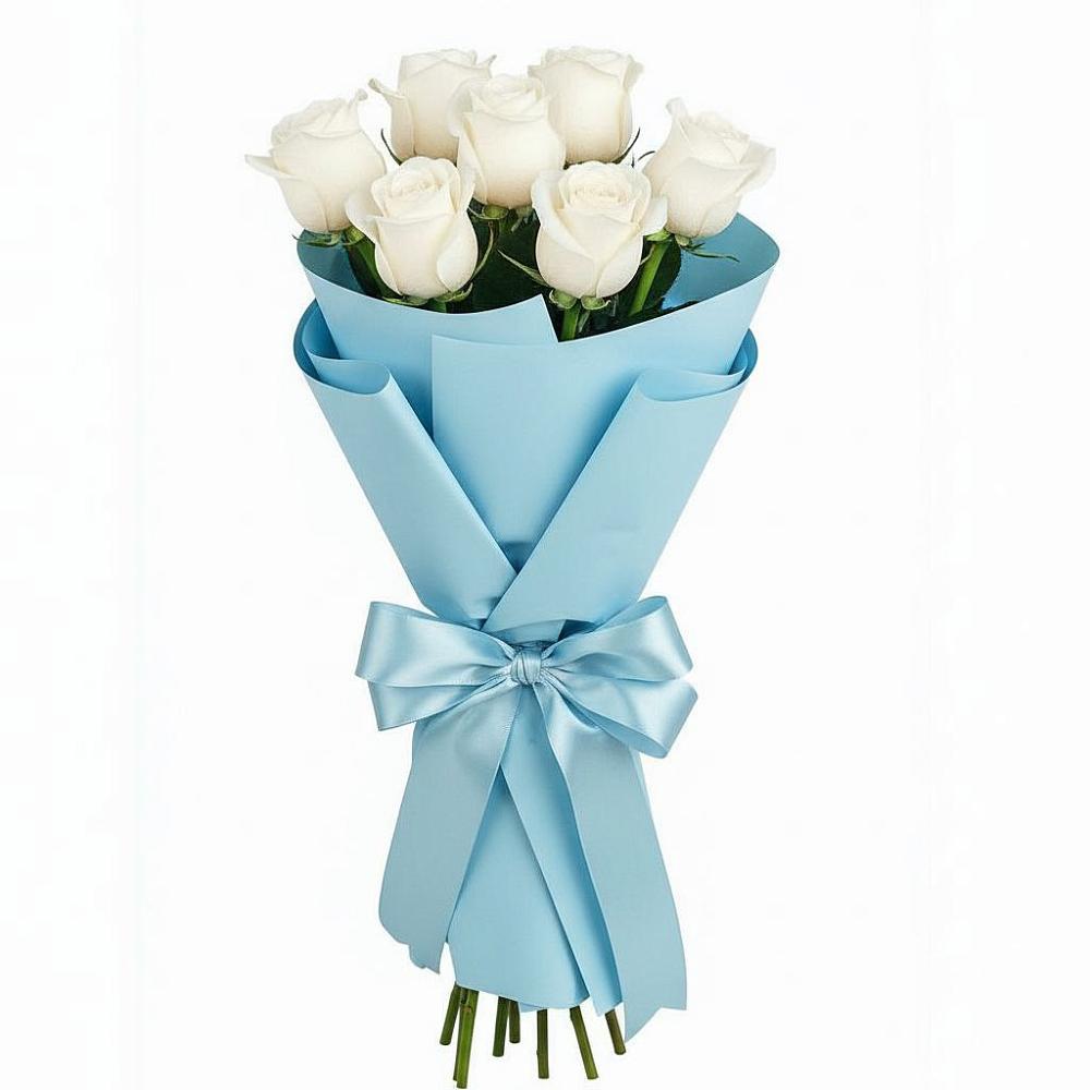 Букет 7 белых роз Проуд в Опарино