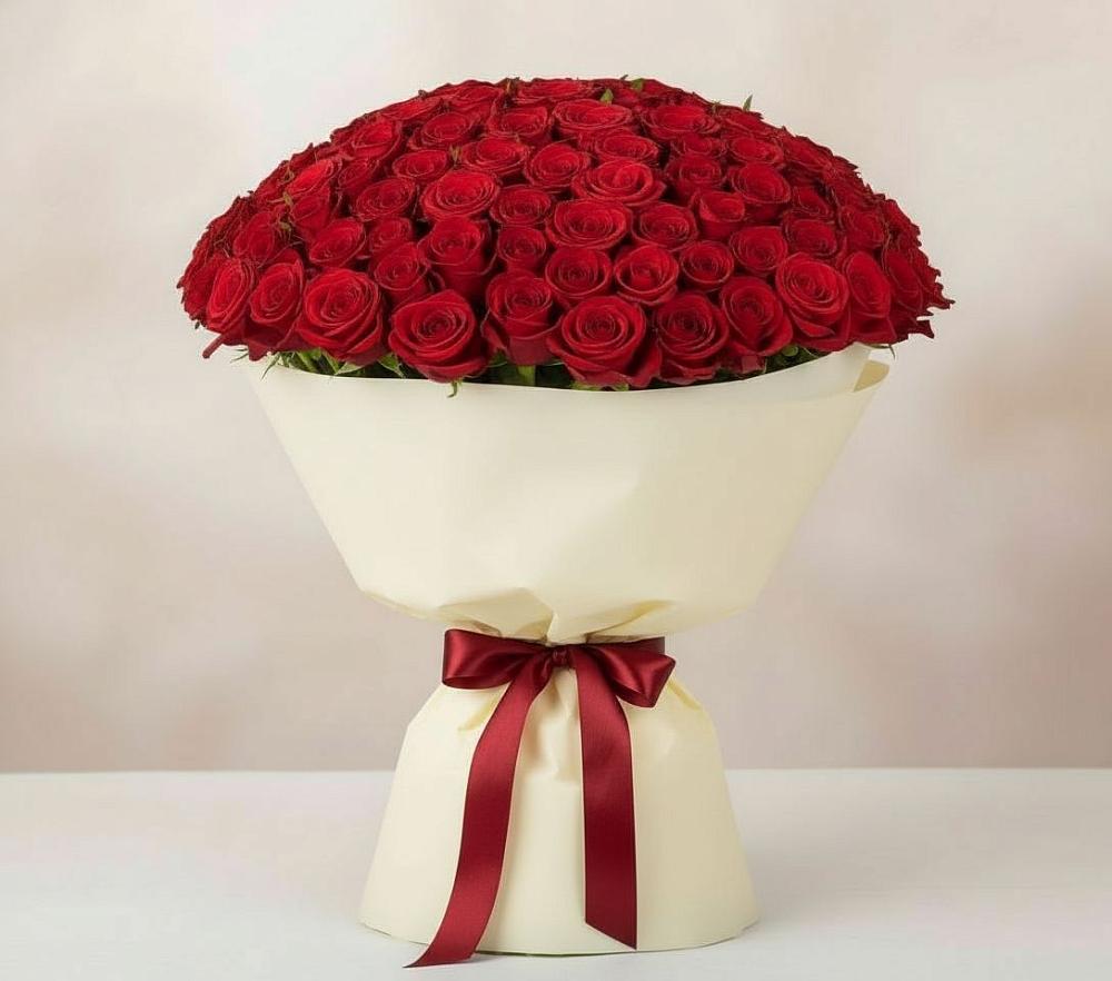 Букет 101 Красная роза Милано в Опарино