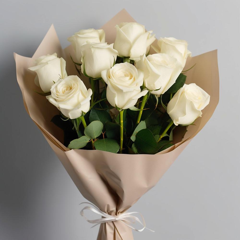 Букет 9 Белых роз Эдлесс Лав в Опарино