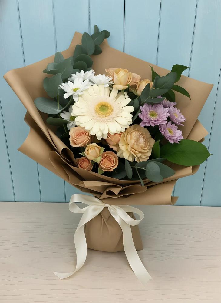 Букет цветов из: Герберы и Хризантемы в Опарино