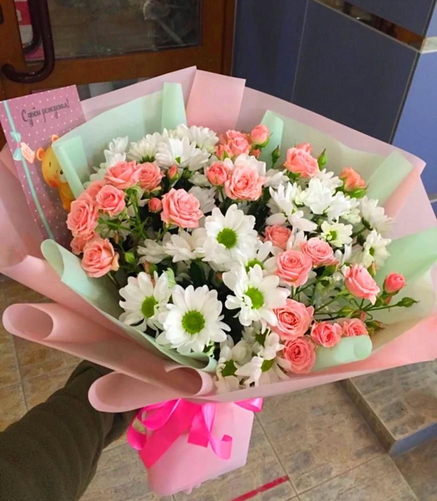 Букет цветов из: Розы и Хризантемы в Опарино