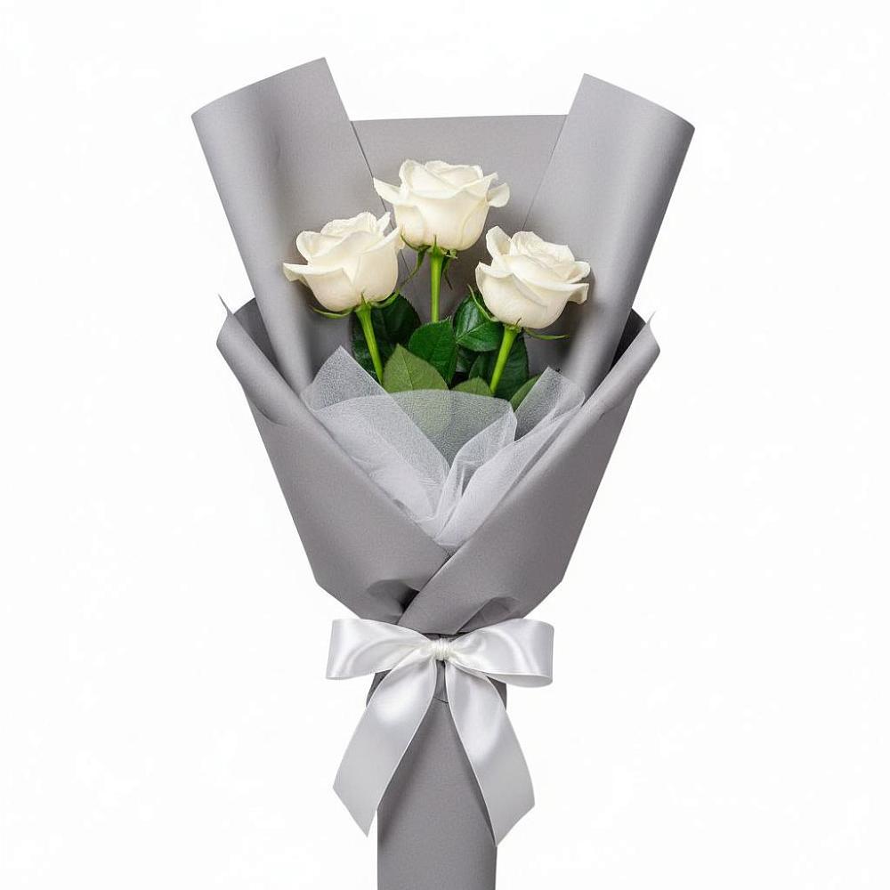 Букет 3 белые розы в Опарино