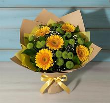 Букет цветов из:  Герберы и Хризантемы #REPLACE_PRED# Опарино