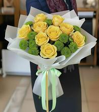 Букет цветов из:  Хризантемы и Розы в Опарино