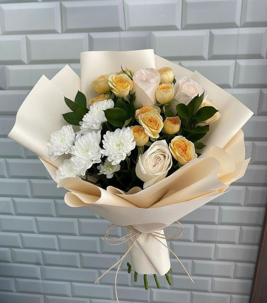 Букет цветов из: Розы и Хризантемы в Опарино