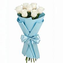 Букет 7 белых роз Проуд в Опарино