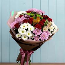 Букет цветов из:  Розы, Хризантемы и Альстромерии #REPLACE_PRED# Опарино