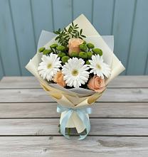 Букет цветов из:  Герберы, Розы и Хризантемы #REPLACE_PRED# Опарино
