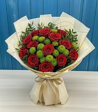 Букет цветов из:  Розы и Хризантемы в Опарино