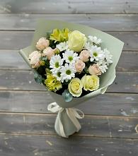 Букет цветов из:  Альстромерии, Розы и Хризантемы в Опарино