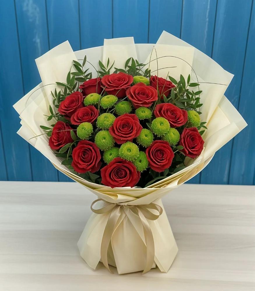 Букет цветов из: Розы и Хризантемы в Опарино